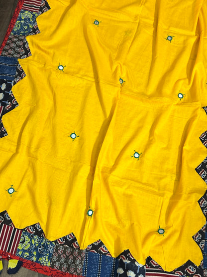 Appliqué Work and Mirror Work Cotton Dupatta