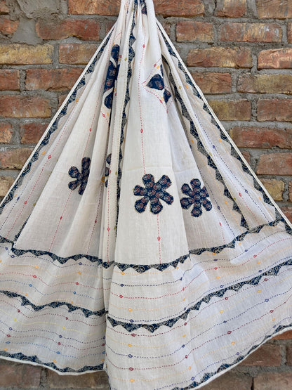 Appliqué Work and Mirror Work Cotton Dupatta