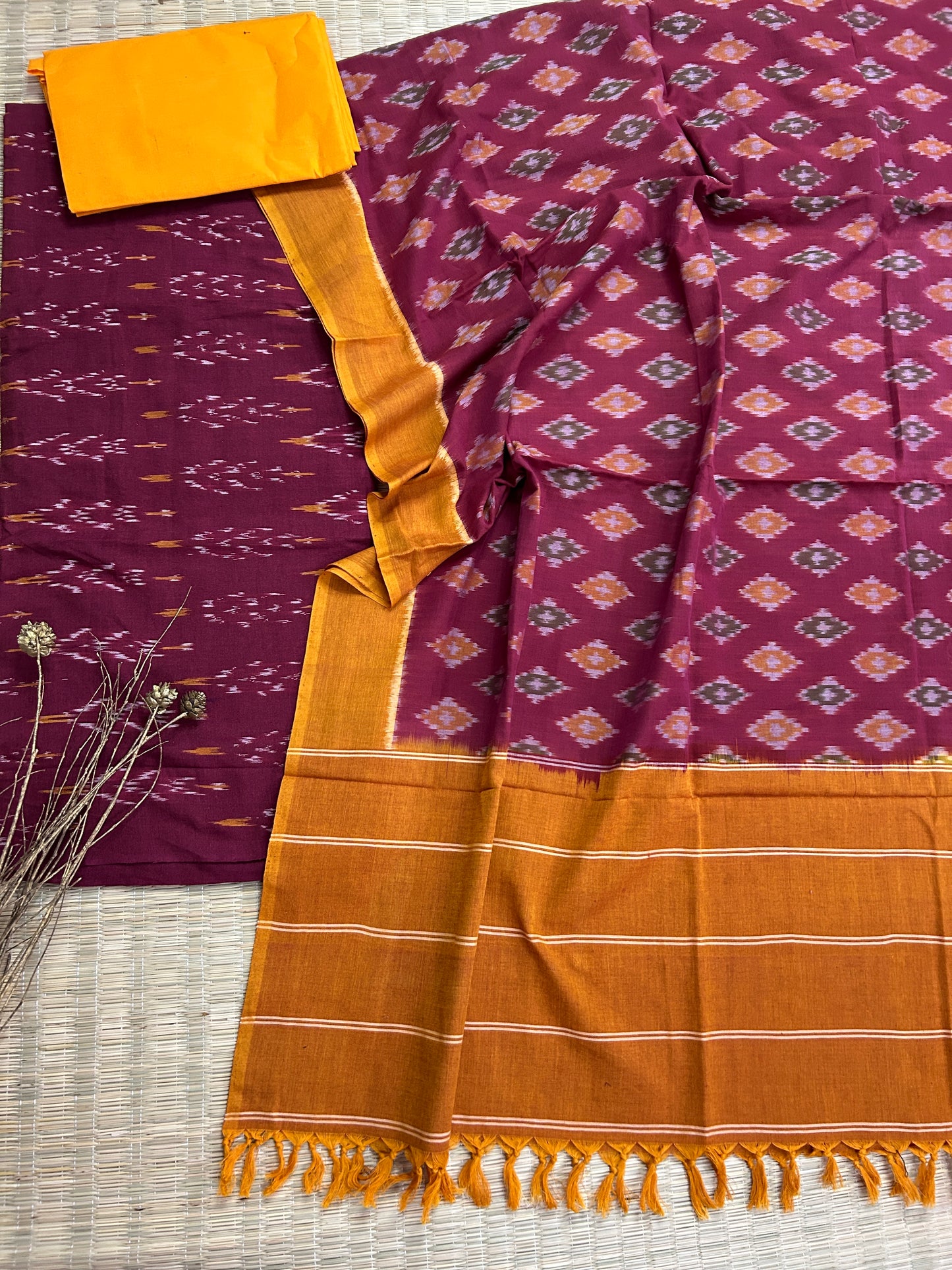 Double Ikat Cotton Dress Material