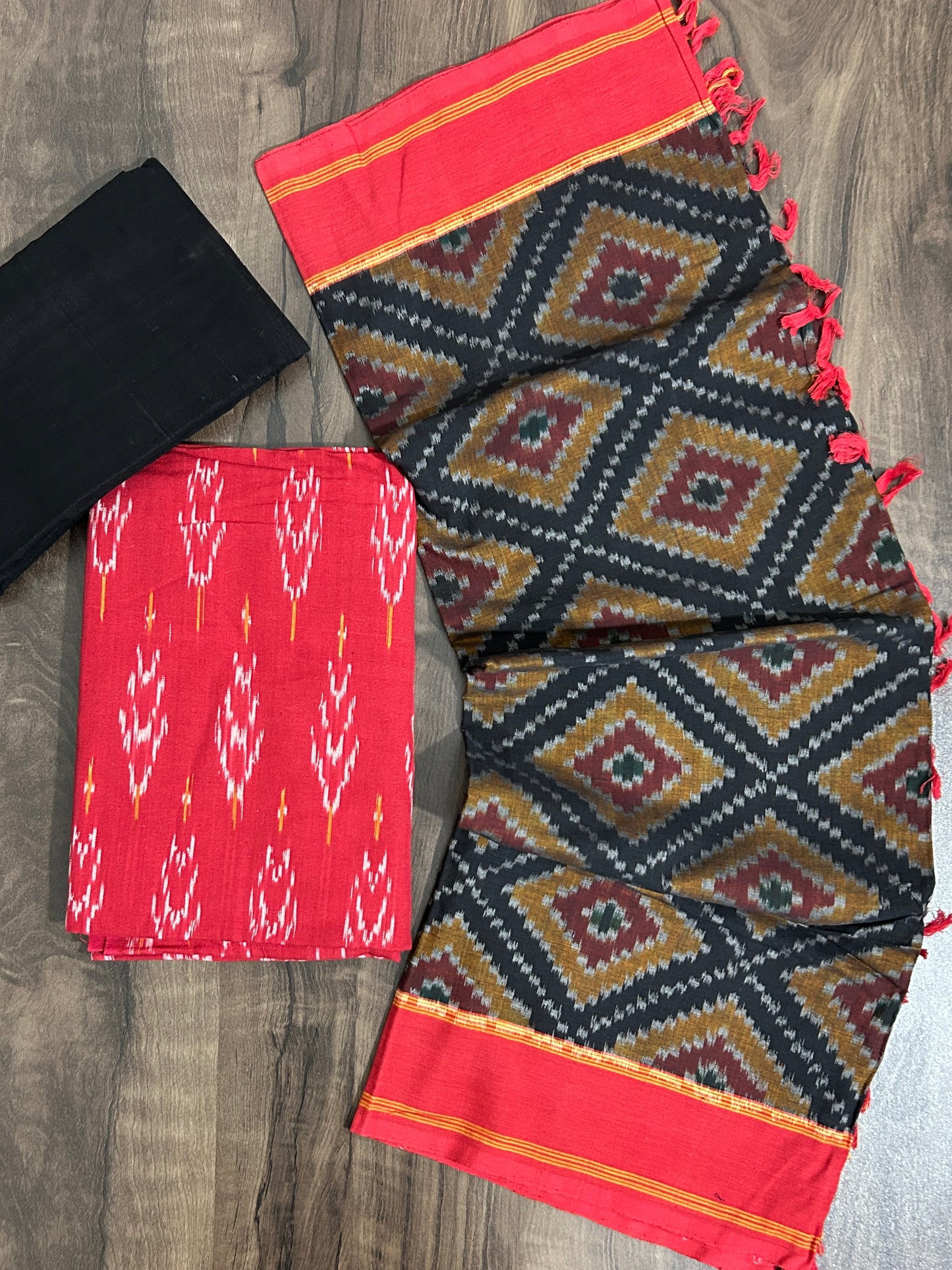 Double Ikat Cotton Dress Material