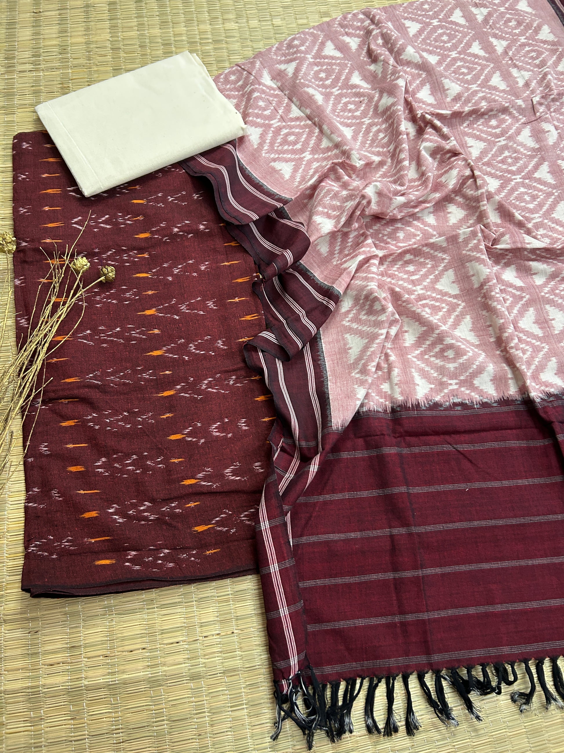 Double Ikat Cotton Dress Material