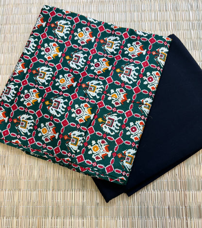 Green Patola Print Top Material (TB-2)