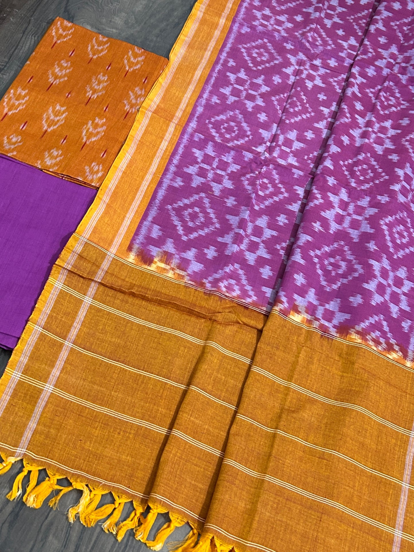 Telia Rumal Double Ikat Cotton Dress Material