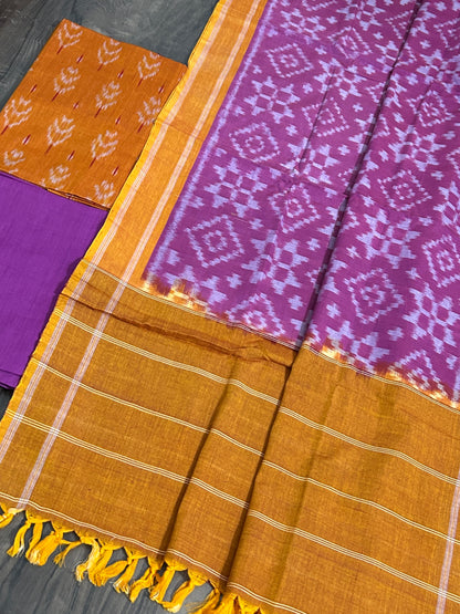 Telia Rumal Double Ikat Cotton Dress Material