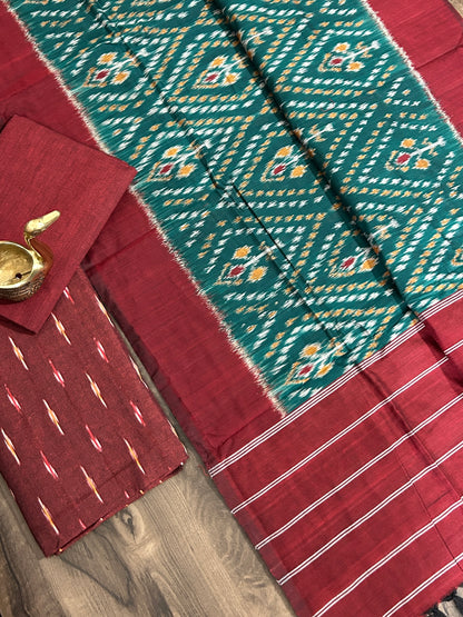 Double Ikat Cotton Dress Material