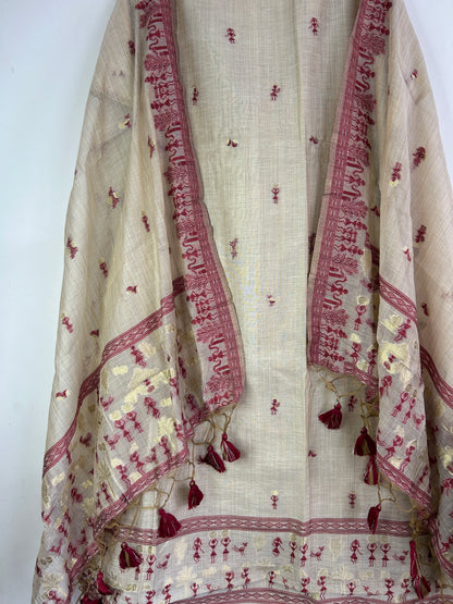 Assam Muga Silk Cotton Hand Woven Dress Material