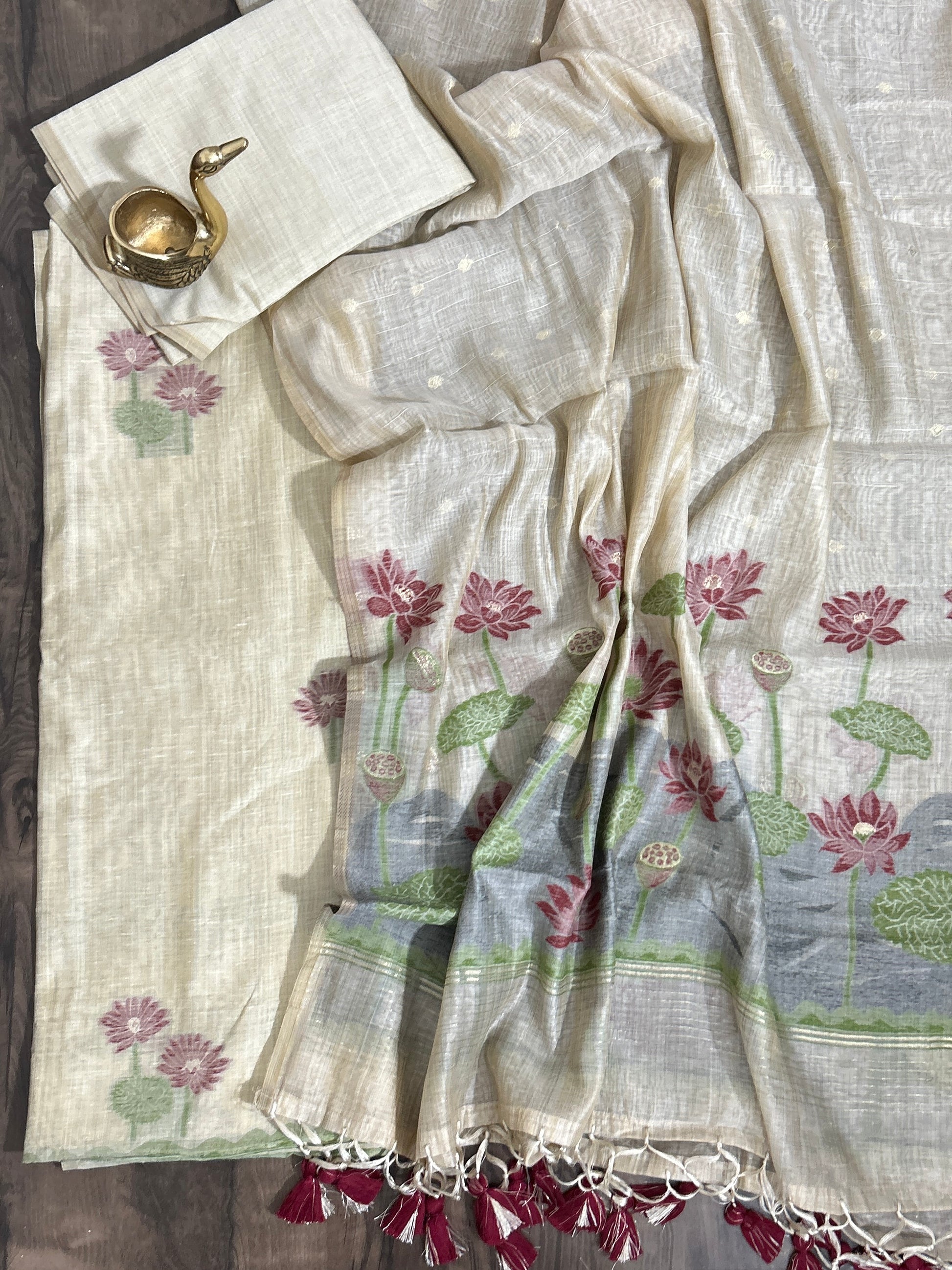 Mal Chanderi Jamdani Dress Material