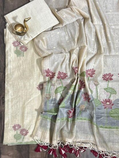Mal Chanderi Jamdani Dress Material