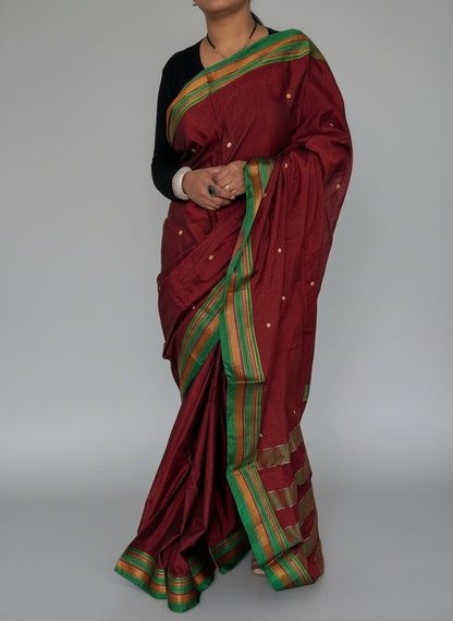 Cotton Saree with Temple Border