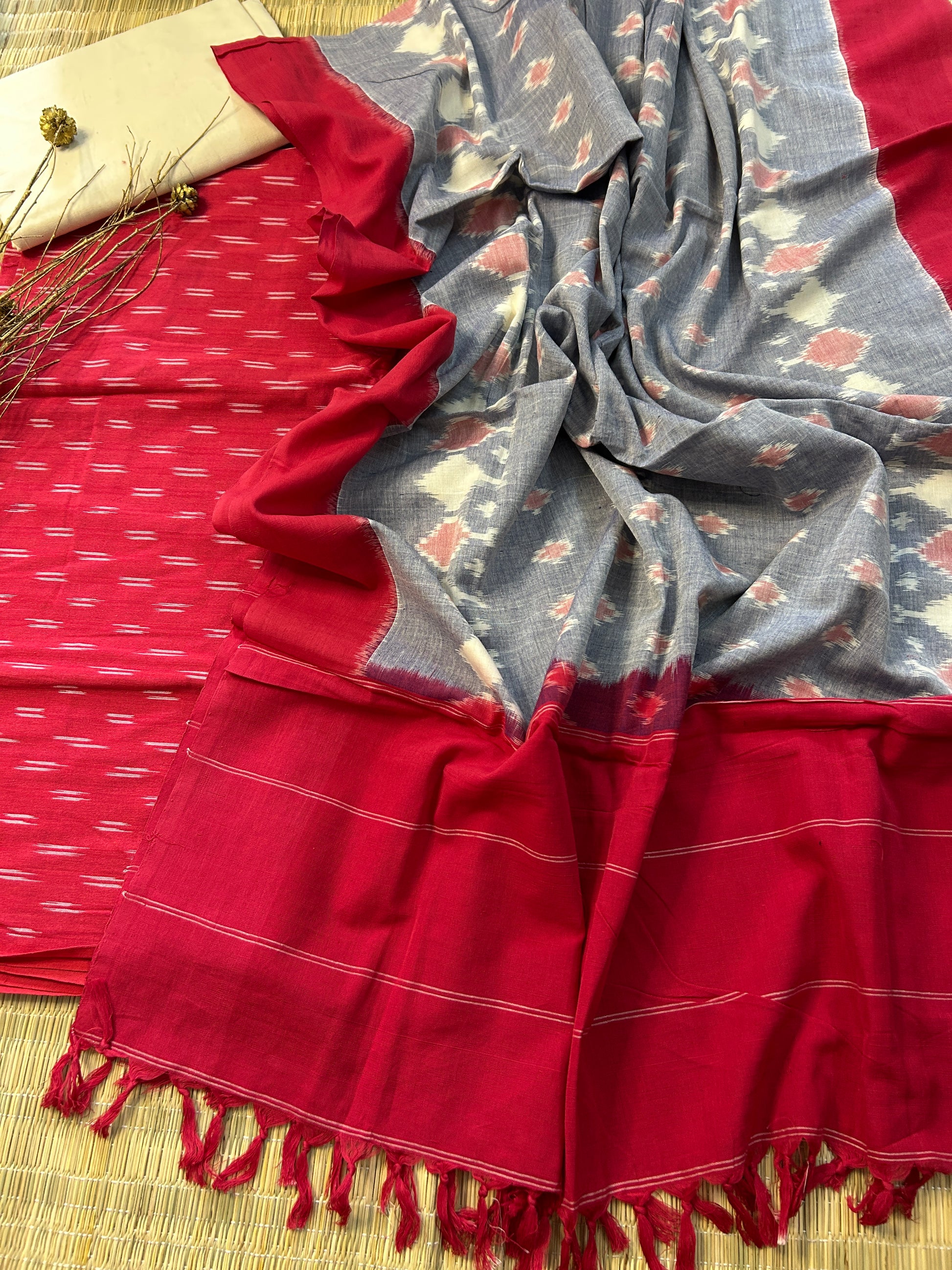 Double Ikat Cotton Dress Material