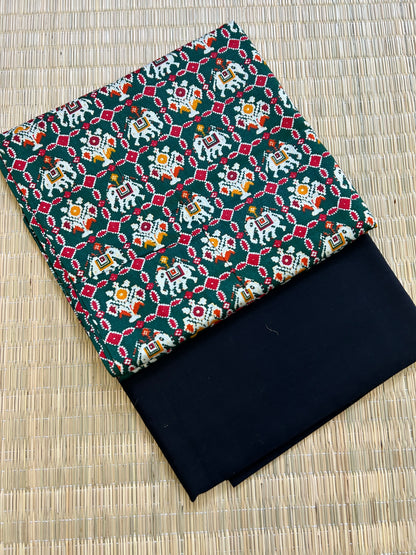 Green Patola Print Top Material (TB-2)