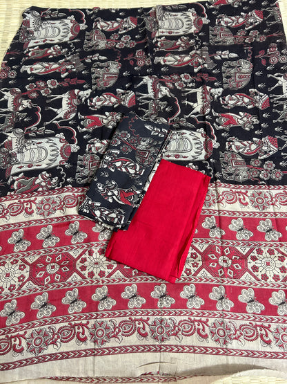 Kalamkari Cotton Dress Material