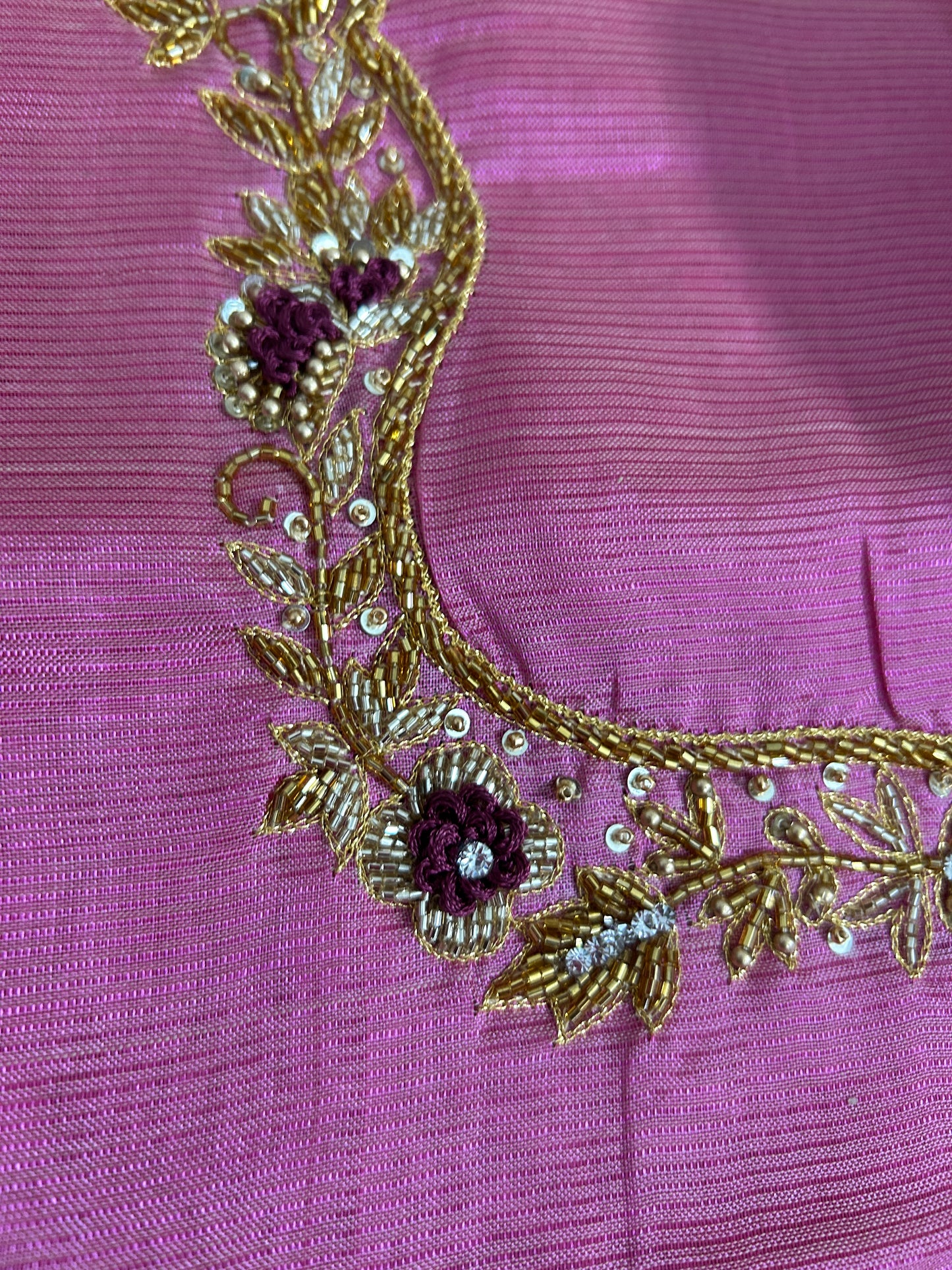 Mangalagiri Silk Dress Material with Maggam Handwork