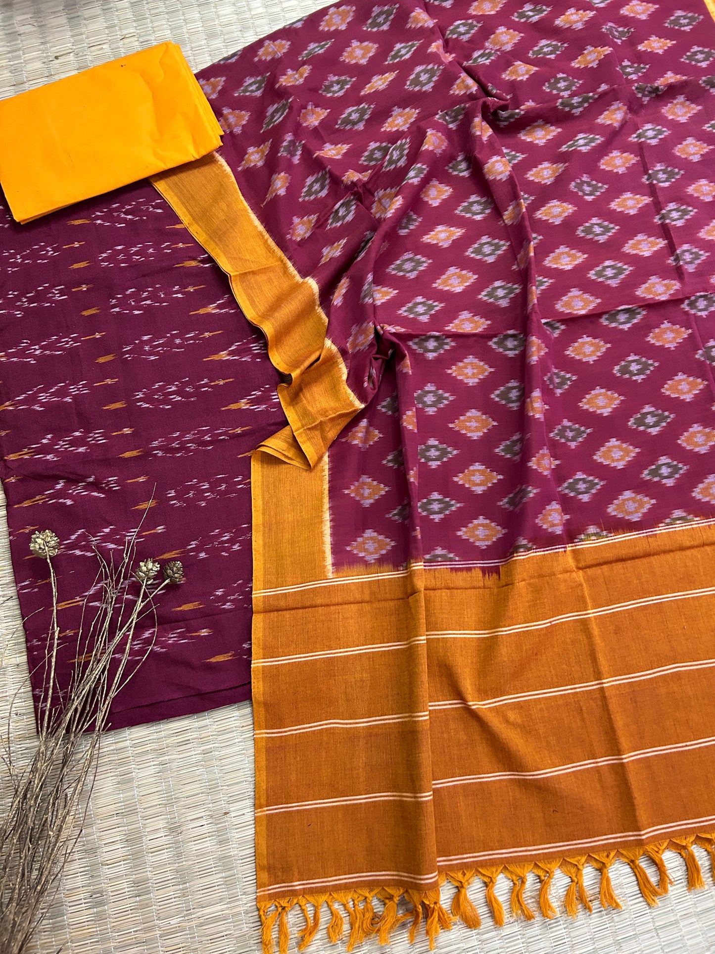 Double Ikat Cotton Dress Material