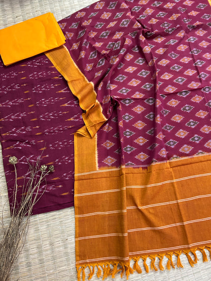 Double Ikat Cotton Dress Material
