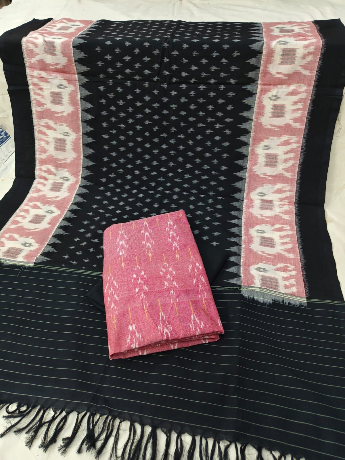 Double Ikat Cotton Dress Material