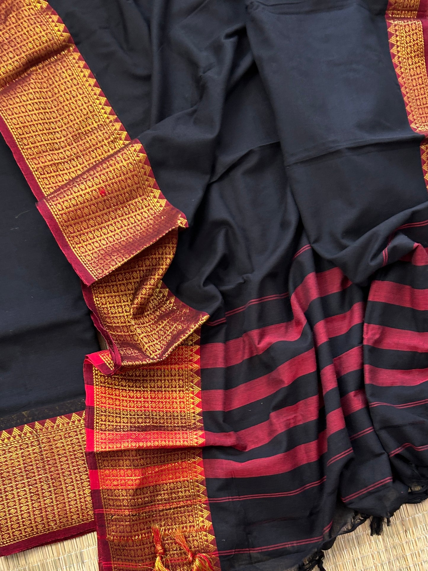 Narayanpet Cotton Dress Material with Zari Border