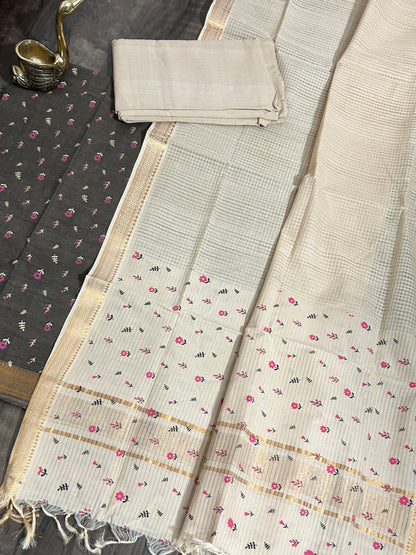 Mangalagiri Cotton Dress Material with zari border