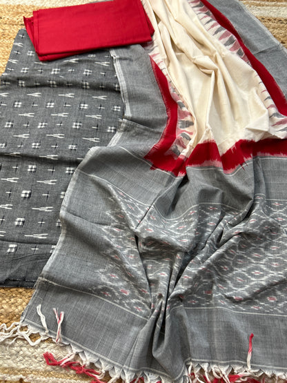Double Ikat Cotton Dress Material