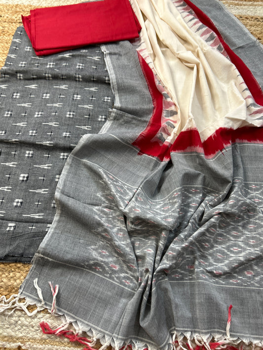 Double Ikat Cotton Dress Material