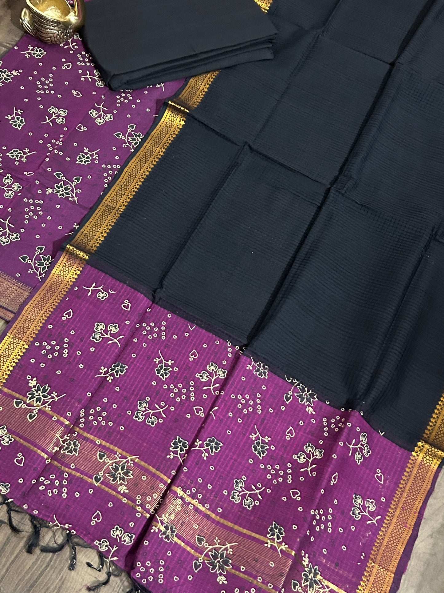Mangalagiri Cotton Dress Material with zari border