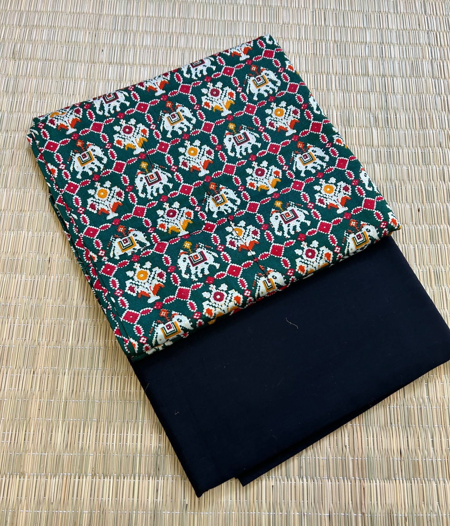 Green Patola Print Top Material (TB-2)