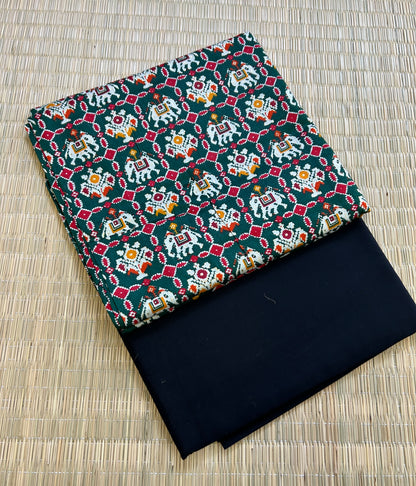 Green Patola Print Top Material (TB-2)