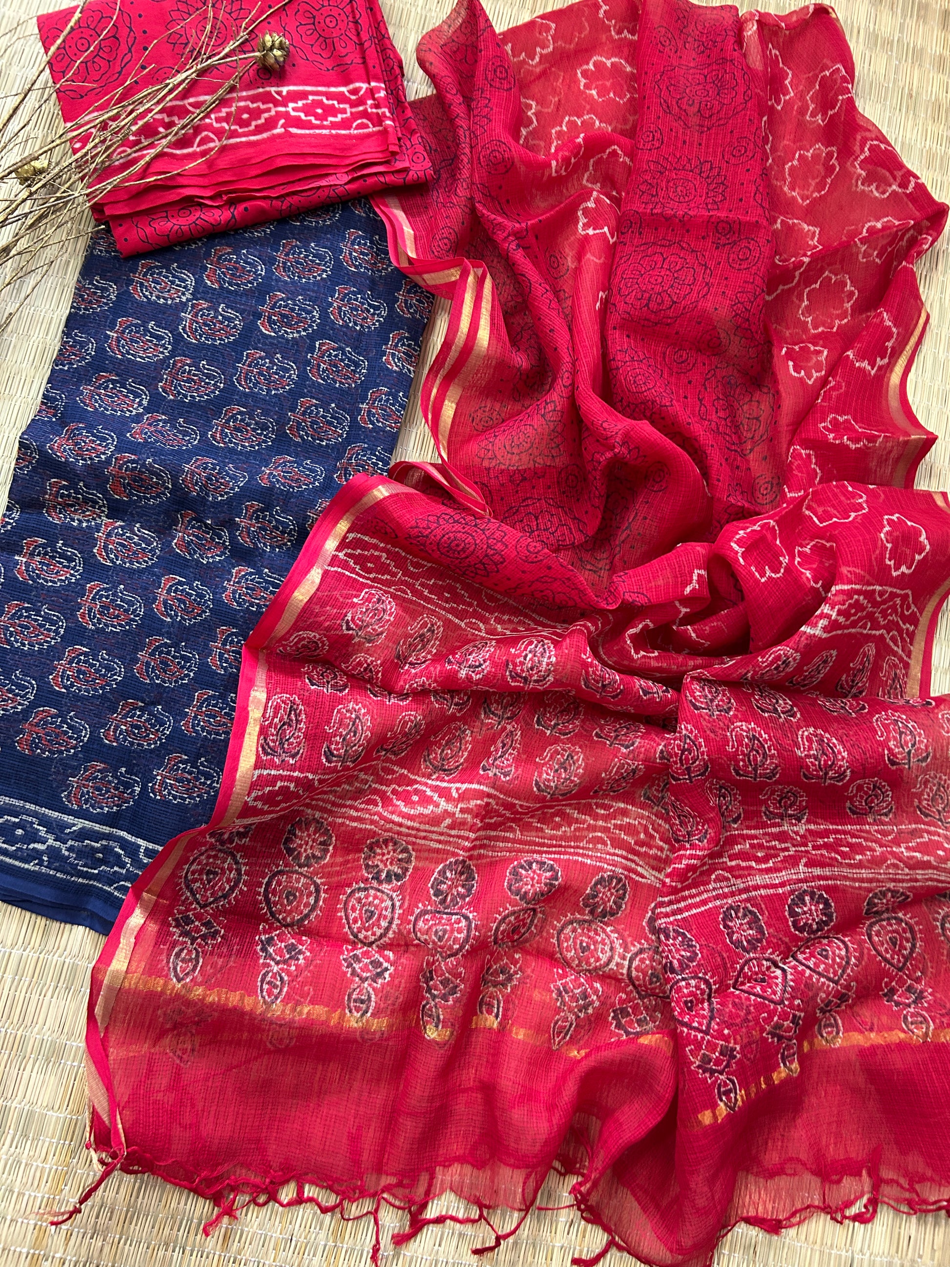 Hand BlockPrint Kota Doriya Dress Material