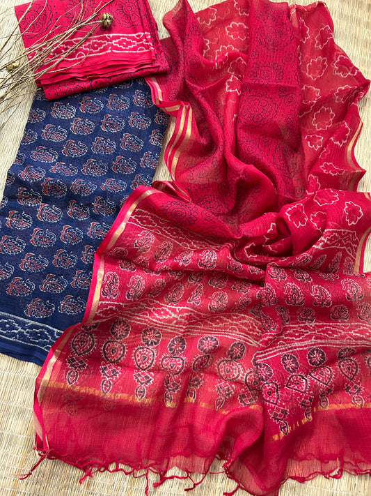 Hand BlockPrint Kota Doriya Dress Material