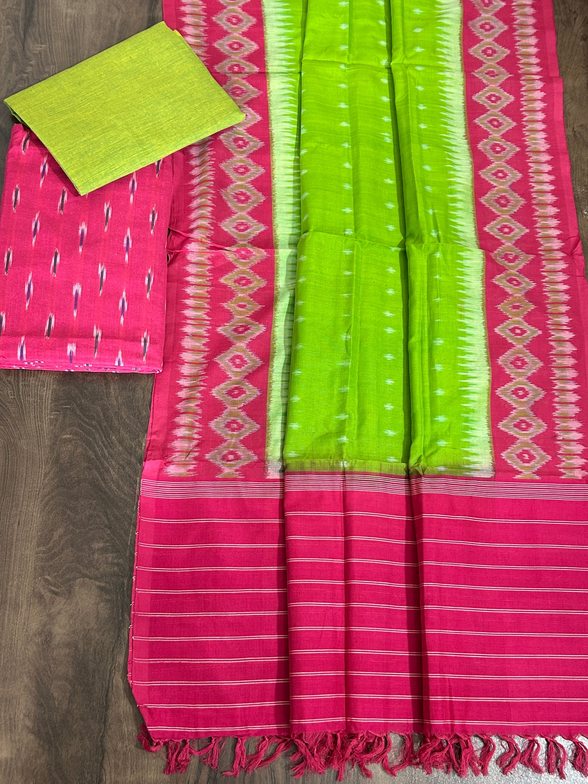 Double Ikat Cotton Dress Material