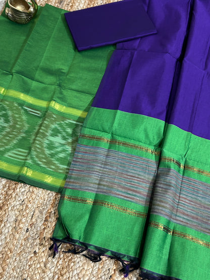 Ikat Cotton Silk Dress Material