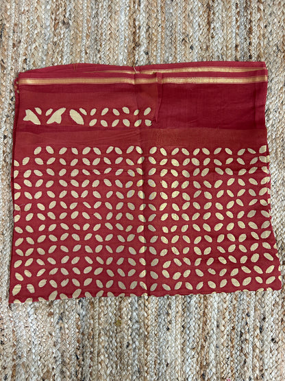 Appliqué Work Chanderi Silk Kurti Fabric
