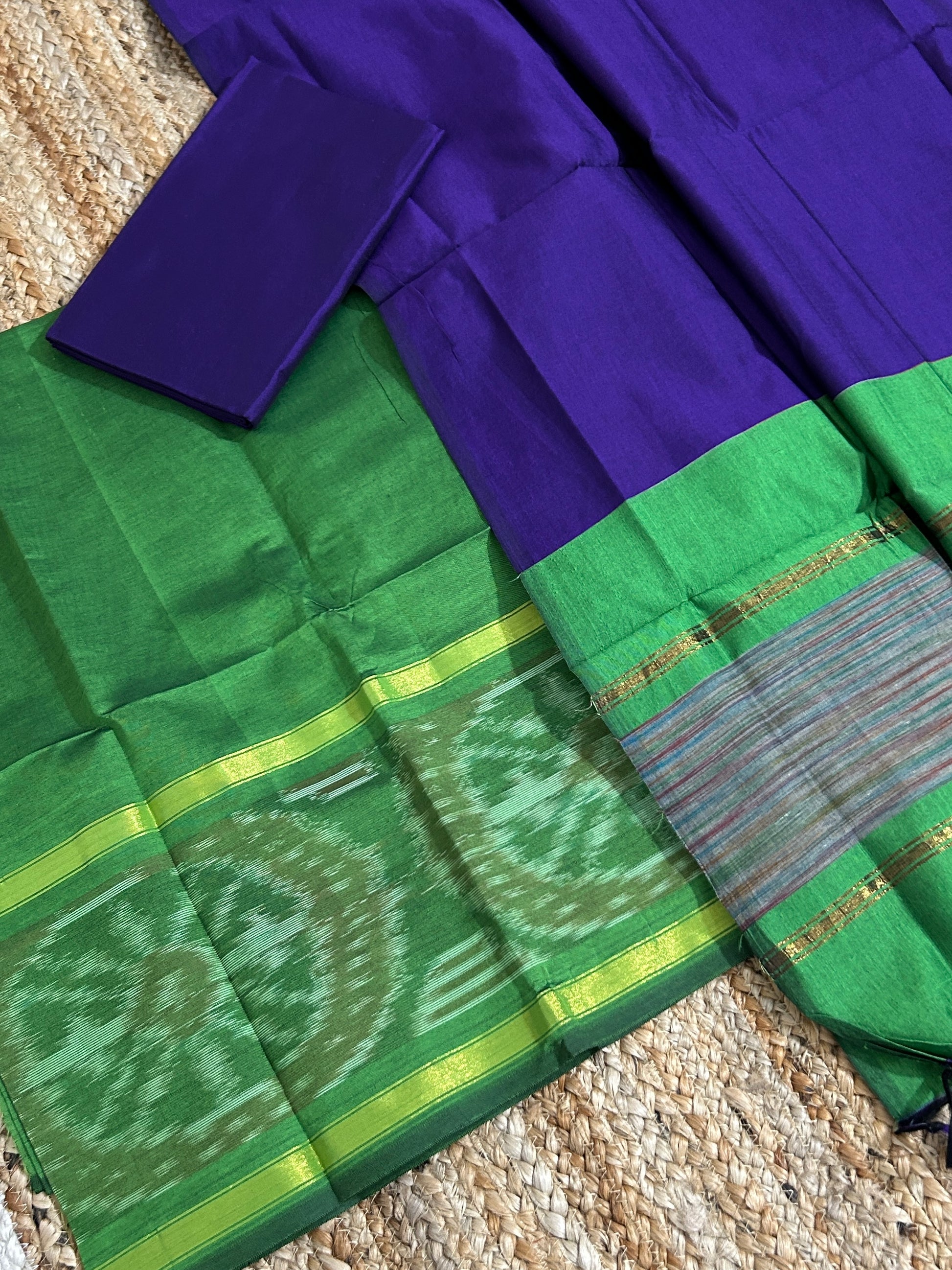 Ikat Cotton Silk Dress Material