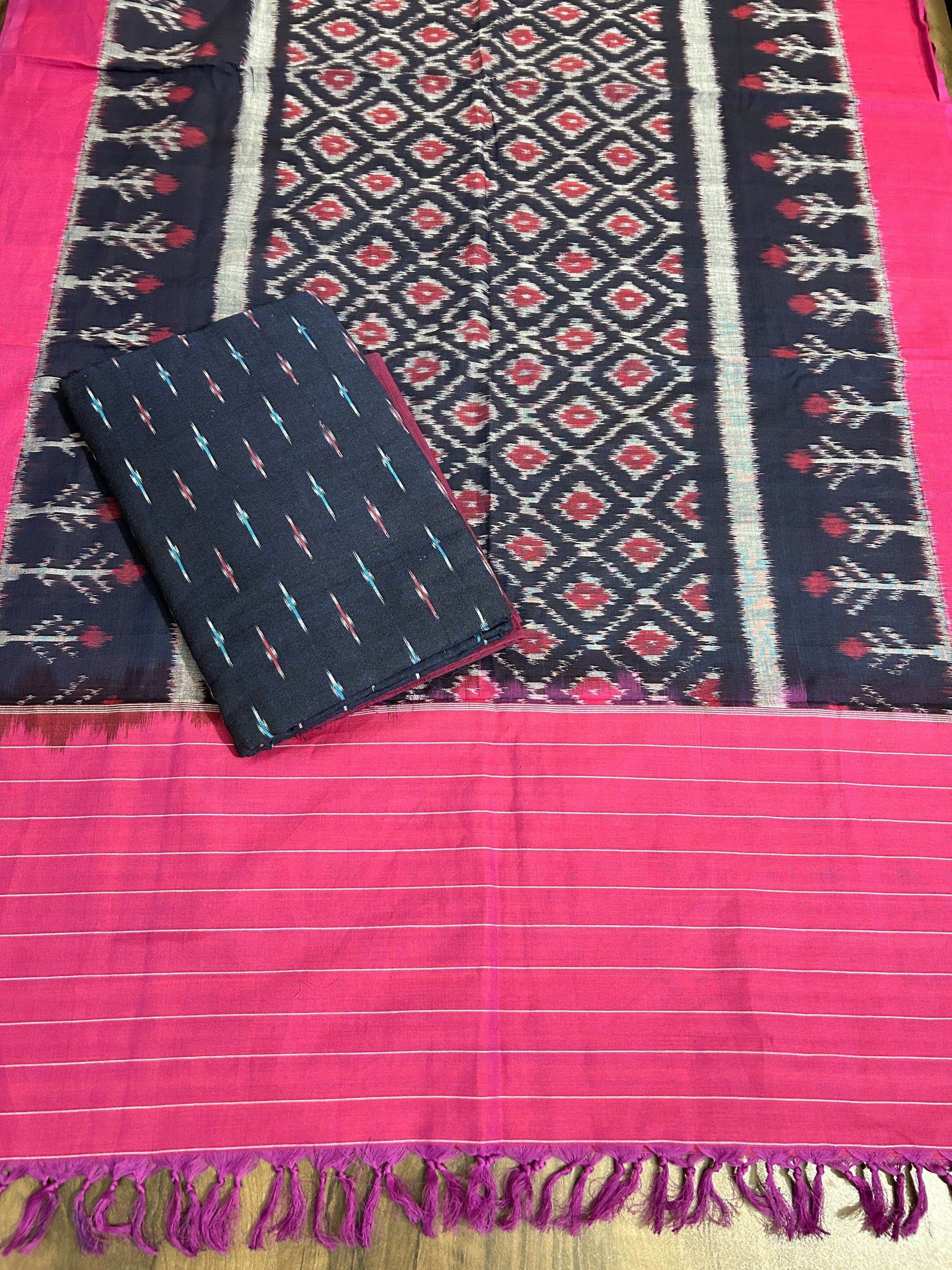 Double Ikat Cotton Dress Material