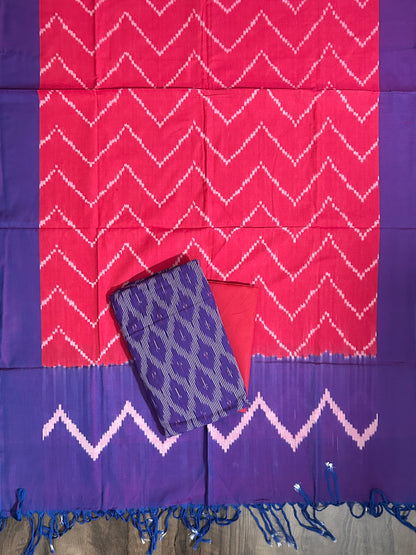Double Ikat Cotton Dress Material