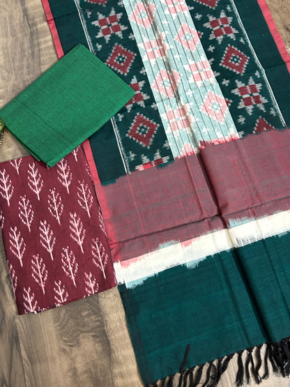 Telia Rumal Double Ikat Cotton Dress Material
