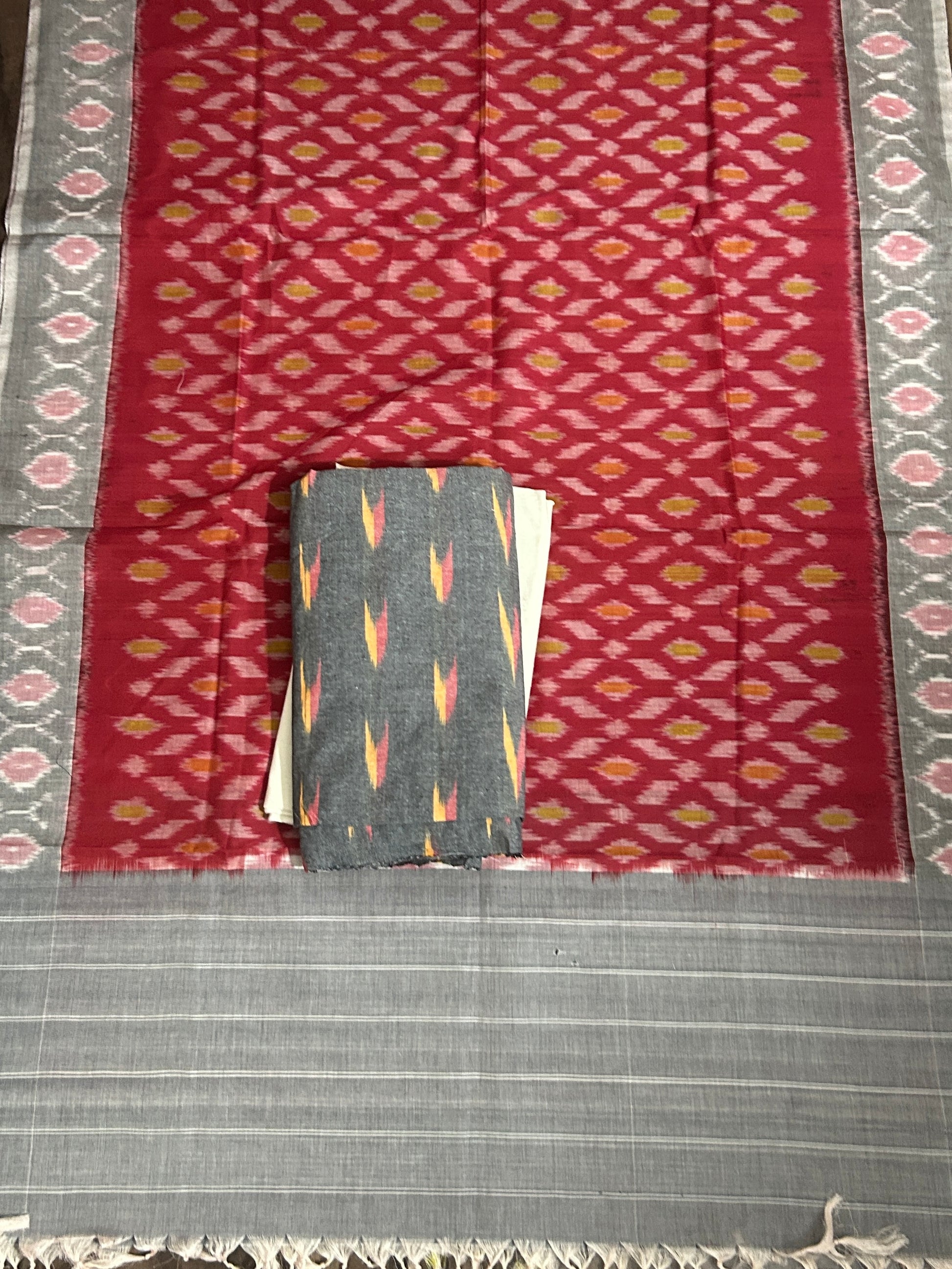 Double Ikat Cotton Dress Material