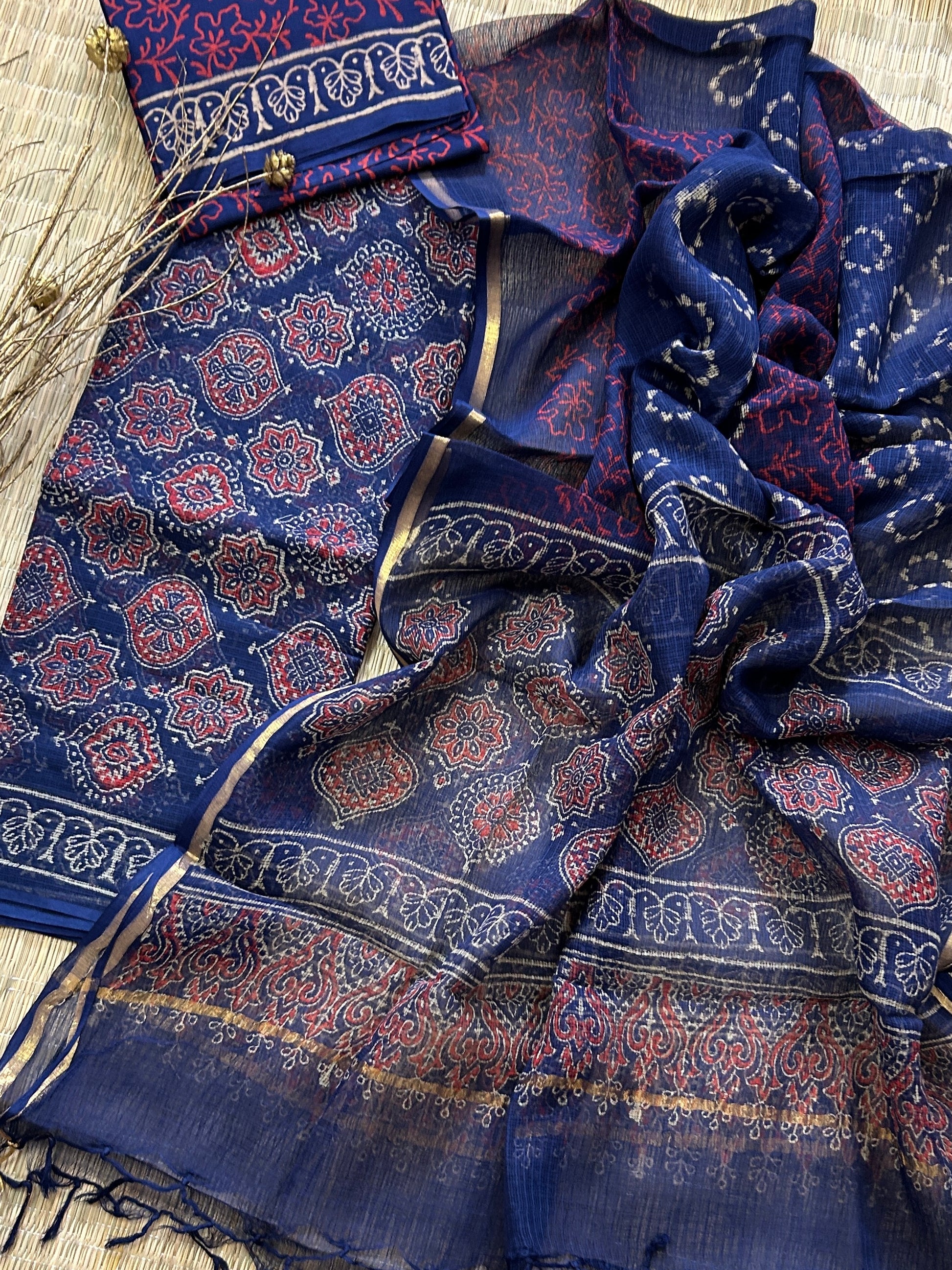 Hand BlockPrint Kota Doriya Dress Material