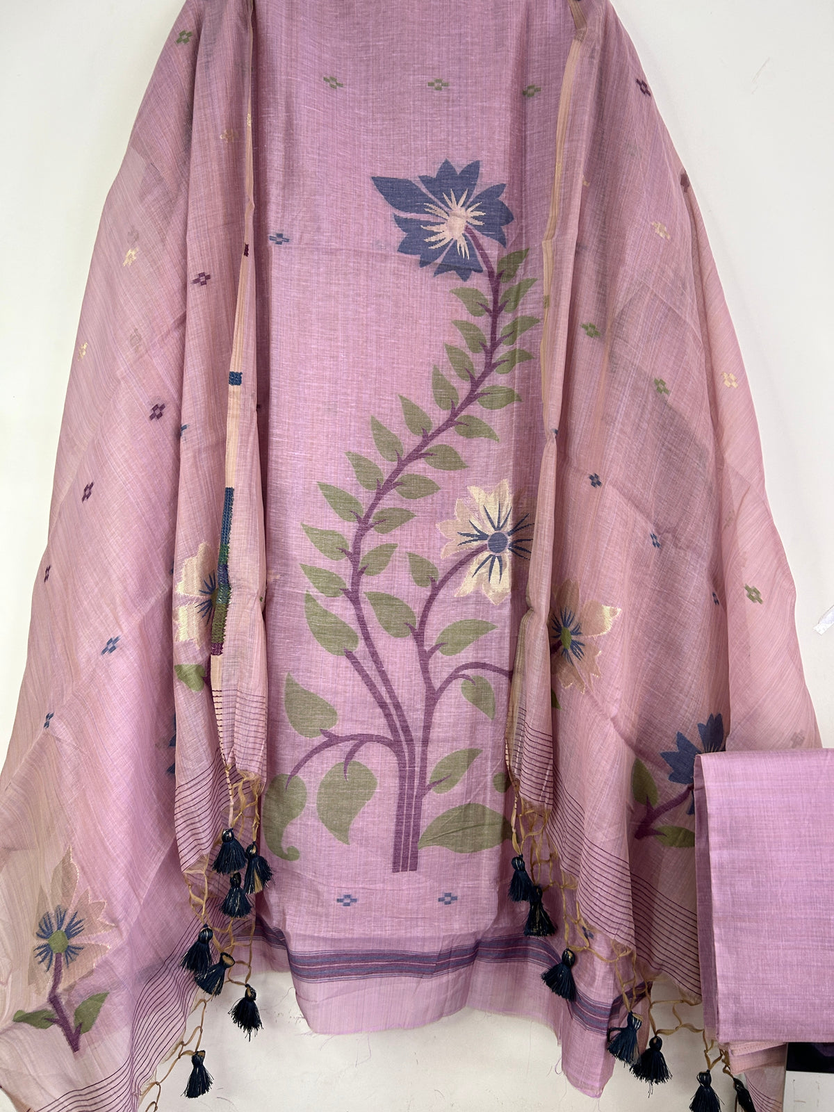Assam Muga Silk Cotton Woven Dress Material