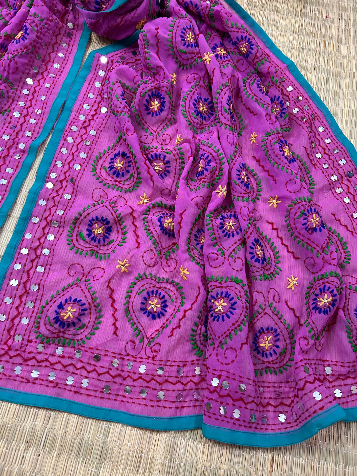 Phulkari HandWork Georgette Dupatta (D7)