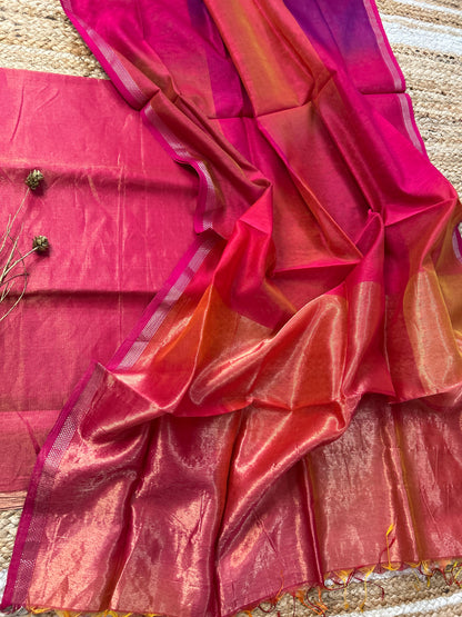 Maheshwari Tissue Silk Dress Material