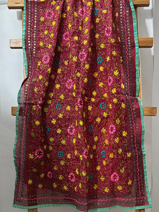 Phulkari Chanderi Dupatta