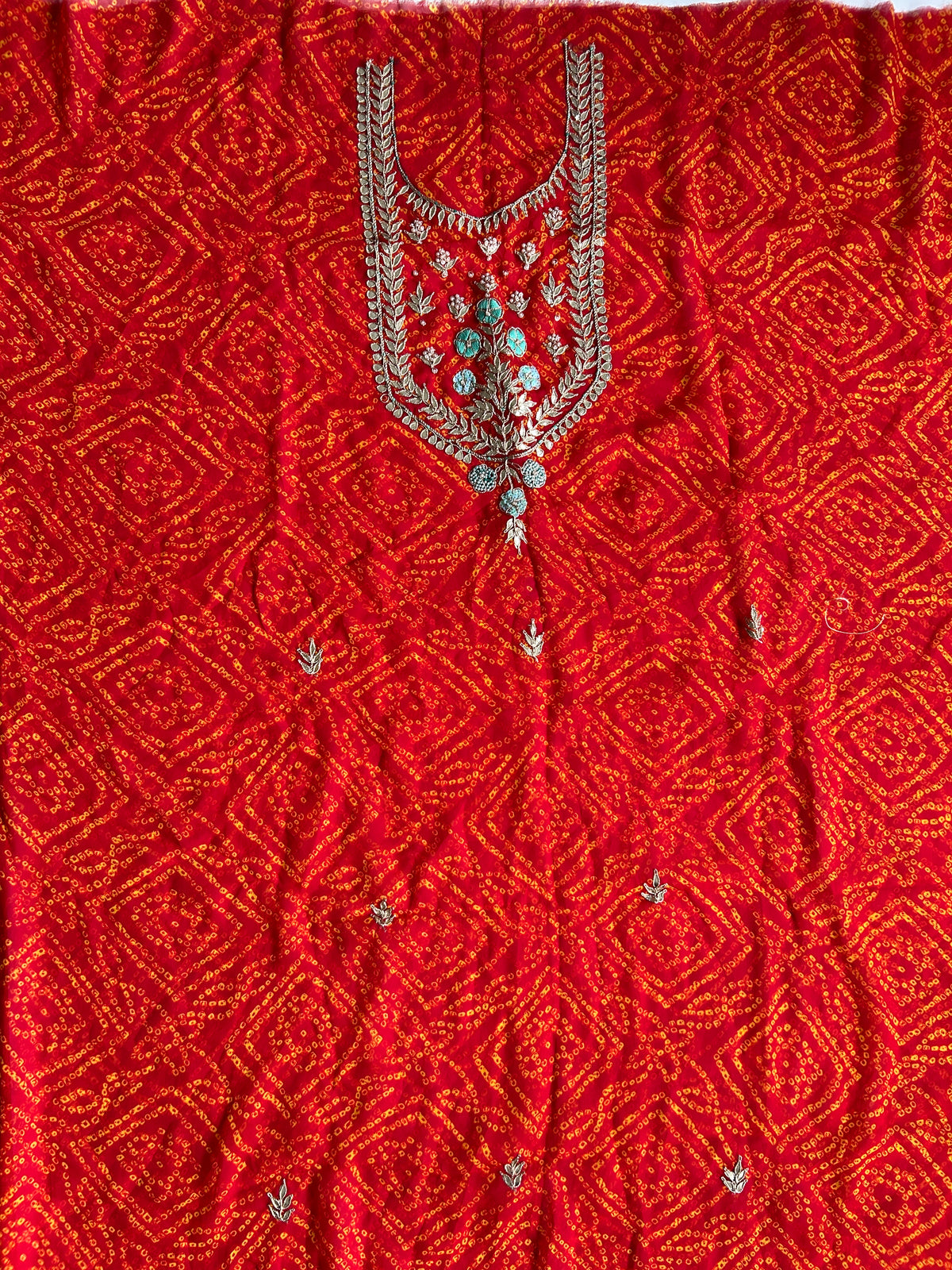 Georgette Kurti with Jardozi and Gotapatti Work