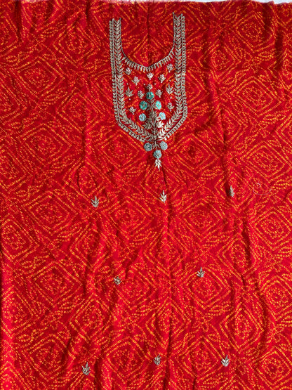 Georgette Kurti with Jardozi and Gotapatti Work