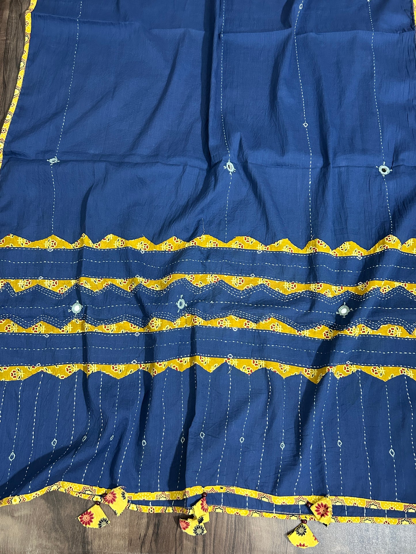 Appliqué and Mirror Work Cotton Dupatta
