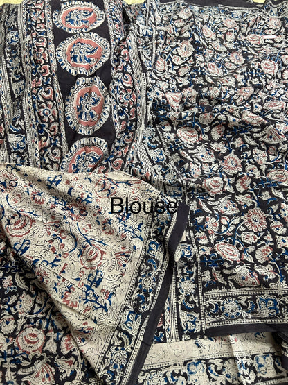 Kalamkari Cotton Saree with Blouse