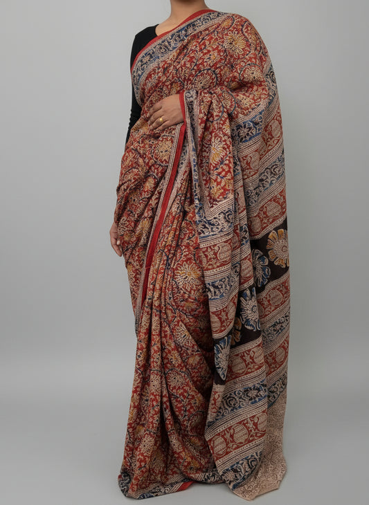 Kalamkari Cotton Saree with Blouse