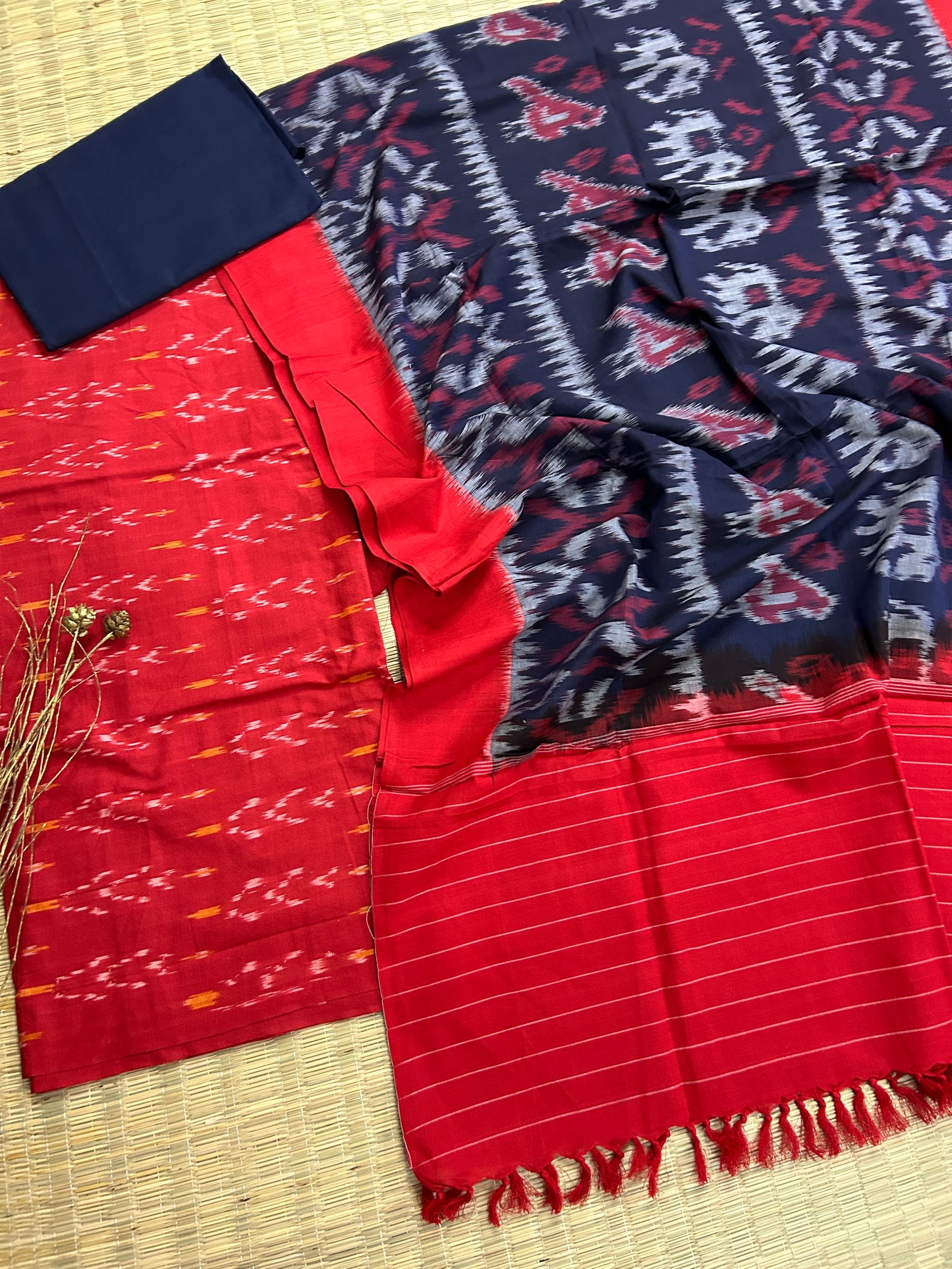 Double Ikat Cotton Dress Material
