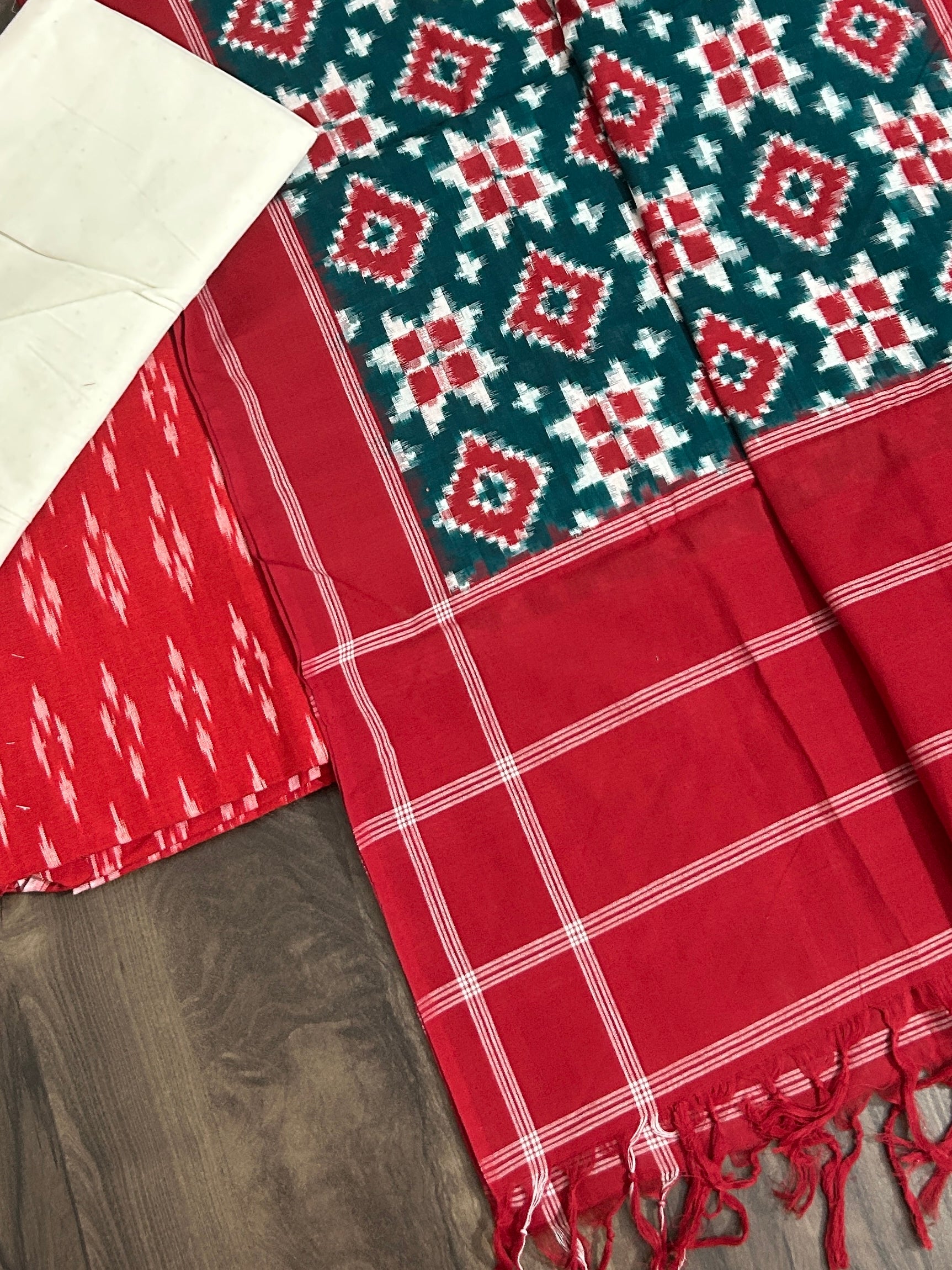Telia Rumal Double Ikat Cotton Dress Material