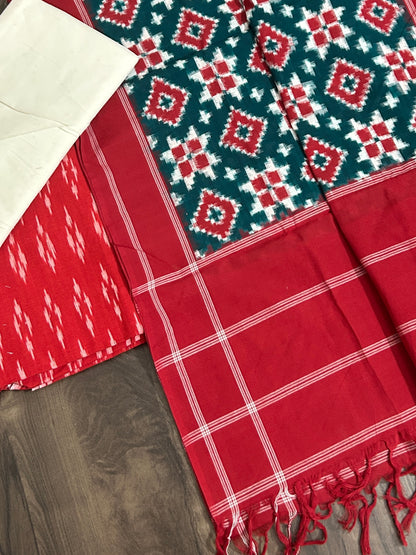 Telia Rumal Double Ikat Cotton Dress Material
